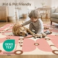 thumbnail image 1 of ODIKA 4'x6' Blush Pink Geometric Circle Design Washable Area Rug Mid Century Modern Retro Abstract Interlocking Shapes Contemporary Graphic Pet Friendly, Non-Shedding for Bedroom, Reading Nook, 1 of 4