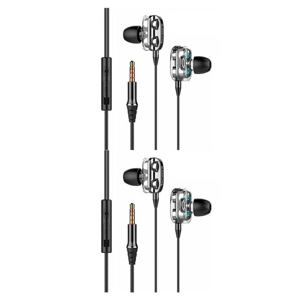 Monstrate Auricular con cable Interfaz de 3,5 mm Reducción de ruido Auriculares para escuchar música Negro 2Conjunto