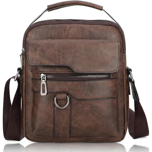 Messenger Bag for Men Crossbody Bags Leather Sling Bag Purse Bag with Multiple Pockets Business Outdoor