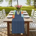 thumbnail image 4 of Table Runners 108 Inches Long Dress Scarves, Navy Blue Geometric Farmhouse Coffee/Dining/Kitchen Table Runner for Living Room, Modern Pure Color Abstract Striped 13x108 Inch, 4 of 9