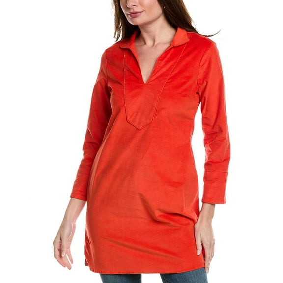 Sail to Sable womens  Baby Corduroy Classic Tunic Dress, m, Red