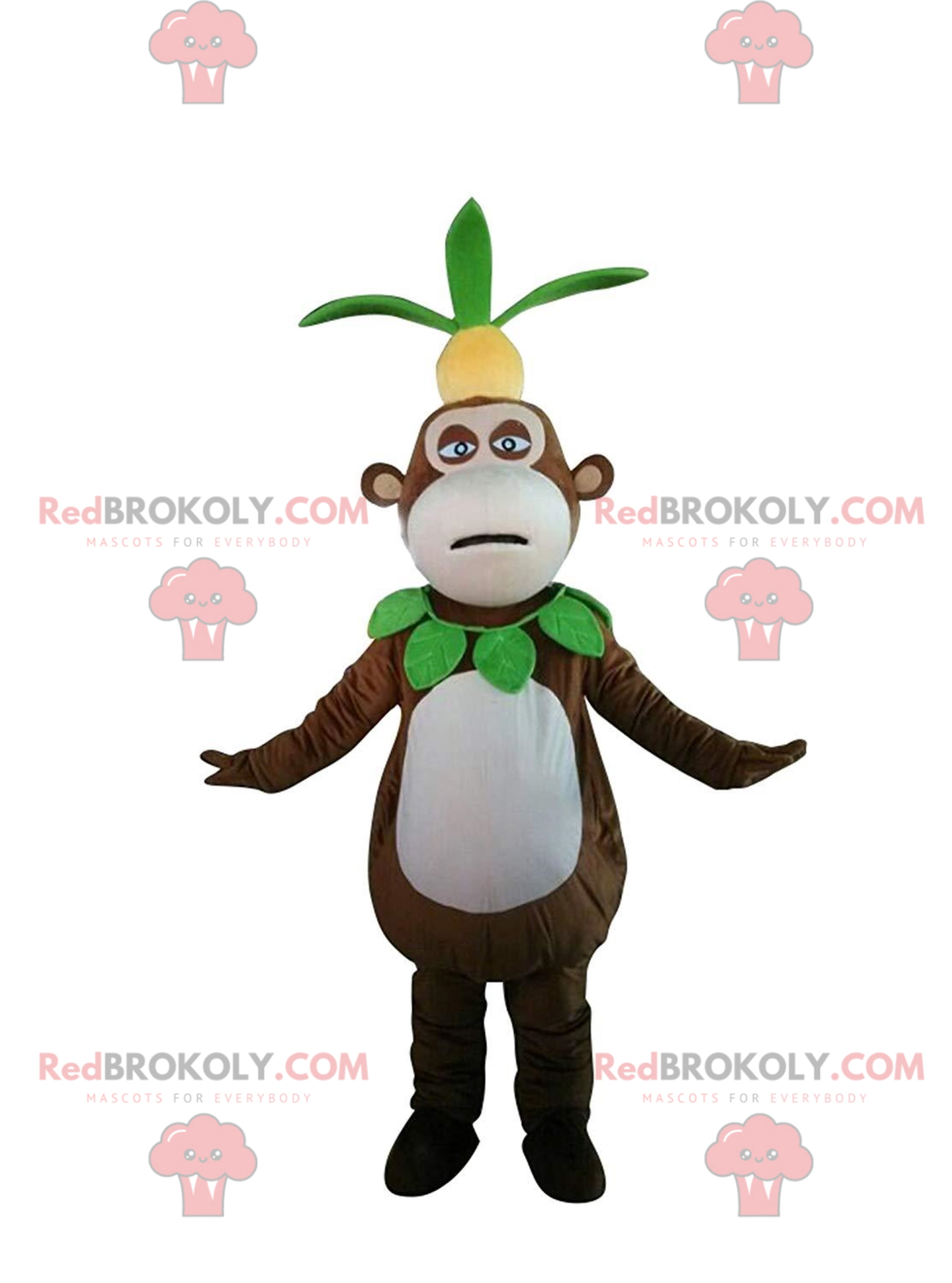 Monkey REDBROKOLY mascot with a pineapple on the head, exotic costume -  Walmart.com