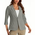 thumbnail image 4 of Blazers for Women Lightweight 3/4 SleeveSuit Fashion V-Neck Coat Casual Business Blazer Jacket with Pockets and Padded Shoulder Classic Working Dressy, 4 of 4