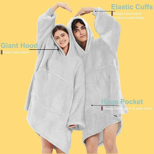 HHHC Blanket Hoodie Oversized Wearable Sweatshirt Blankets of