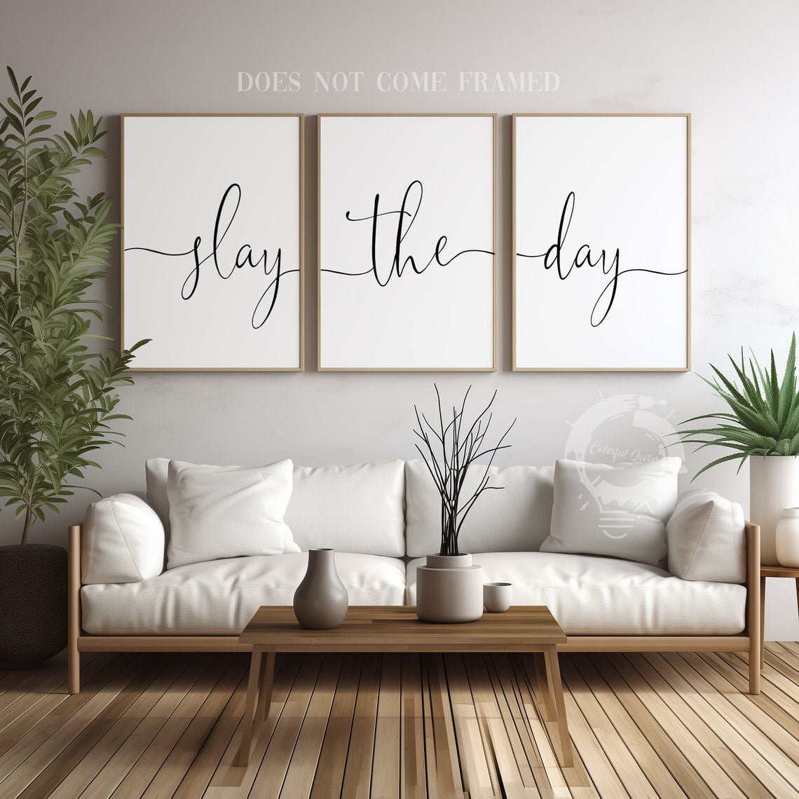 Slay The Day Poster Minimalist Home Modern Living Room Office And Gallery Wall Decor