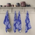 thumbnail image 5 of Kitchen Towels Summer Seashell Navy Blue Pattern Cleaning Towel Absorbent Hand Towels Tea Towels for Home Restaurant Dish Clean 28" x 18", 1PC, 5 of 7