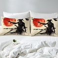 thumbnail image 4 of Erosebridal Ensemble de Draps Femme Samouraï Simple, Ensembles de Literie Lune Rouge Taille Simple, Décor Anime Japonais 3 Pcs, 4 of 7