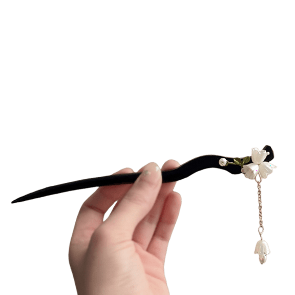 Classic Chinese Wooden Hair Sticks - Handmade Flower Hairpins and Chopsticks for Elegant Updos Floral Hairpin Wooden Hair Clip 1P