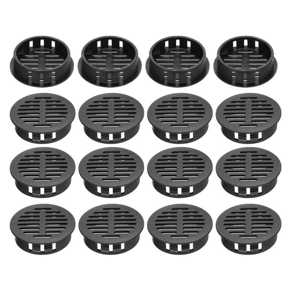 Uxcell 20Pcs 35mm/1.4in Air Vents Round Soffit Vents, Black Soffit Vent Cover for Bathroom