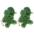 thumbnail image 1 of 2PCS Artificial Water Plant Simulation Vine Lifelike Plastic Leaves Decoration with Suction Cup for Fish TankMonstera Leaves, 1 of 4