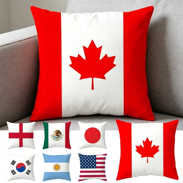 Lekihaqq Sports Fan Throw Pillow Cover Flag Printed Decorative Cushion Case Soft Polyester For Living Room Car Bar Bedroom