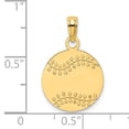 thumbnail image 2 of FJC Finejewelers 14k Yellow Gold Flat Baseball Charm Polish Textured, 2 of 5
