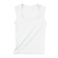 thumbnail image 4 of Womens T Shirts Ladies Ribbed Square Neck Tank Tops Backless Sleeveless Tops Basic Summer Oversized Tshirts White XXL, 4 of 4