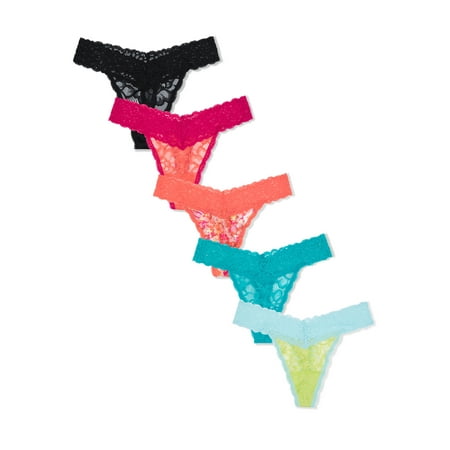 

No Boundaries Women s Lace Thong Panties 5-Pack