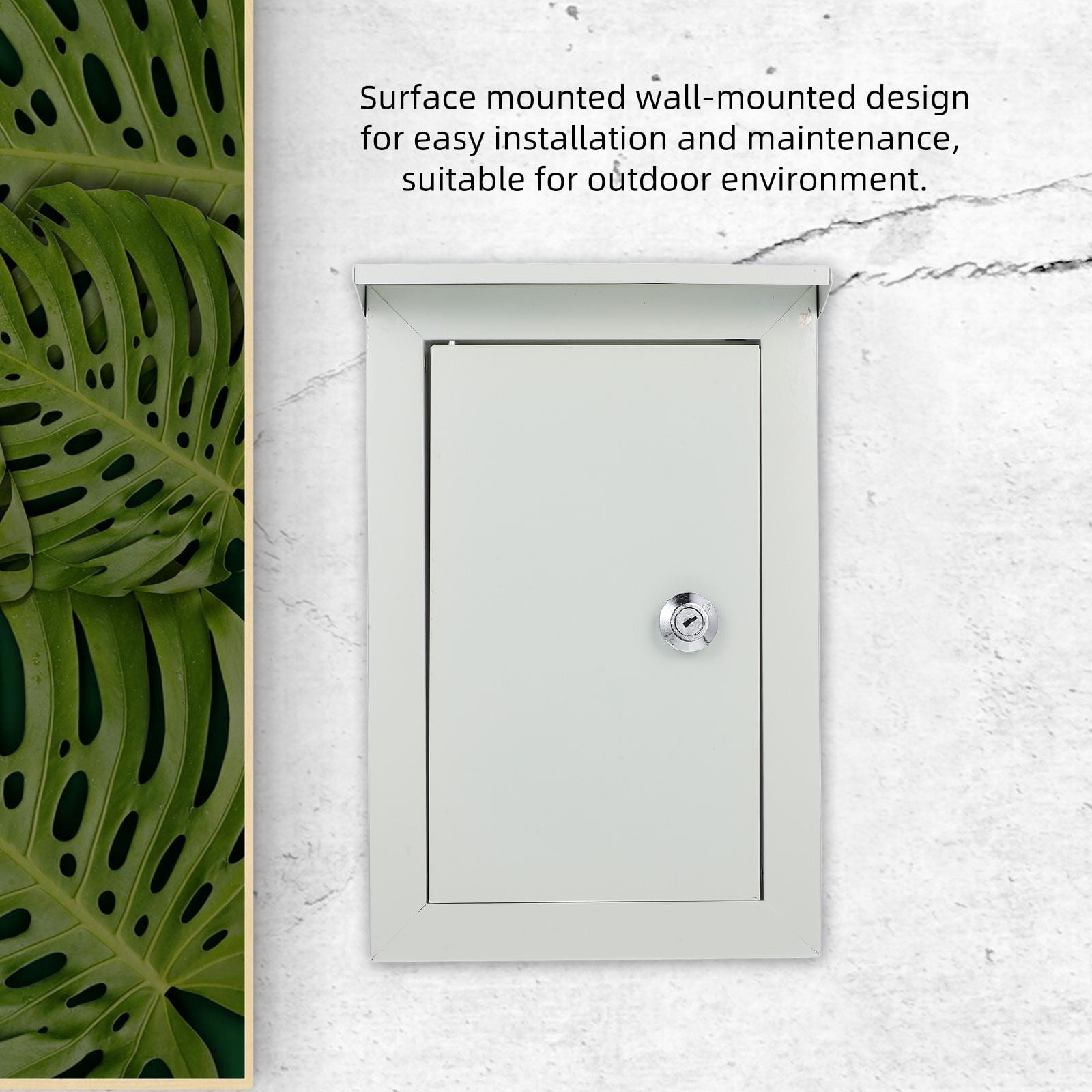 Milisten Beige Metal Electrical Box Wall Mounted Weatherproof Outdoor Junction Box for Home