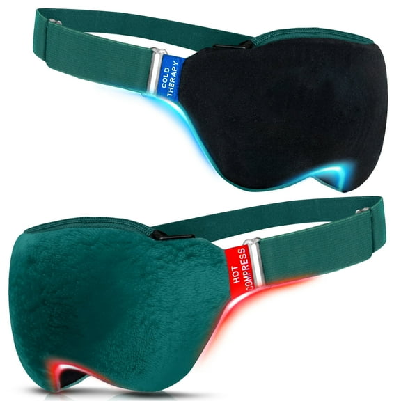 Medi Grade Adult Heated and Cooling Eye Mask – 2-in-1 Microwavable Mask for Dry Eyes & Puffiness Relief