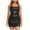 Black, variant on Women's Faux Leather Clubwear Tank Dress Sexy Wet Look Sleeveless U Neck Bodycon Mini Party Dresses