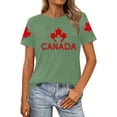 thumbnail image 1 of Gyexs T-Shirt Graphique Patriotique pour Femmes, Tenue Décontractée d'Été, Confortable, à Manches Courtes, Col Rond (Vert et TTTG), 1 of 4
