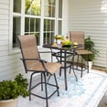thumbnail image 3 of Homall 2-Piece Beige Swivel Bar Height Patio Stools, Textilene Outdoor Chairs, Weather-Resistant Steel Frame for Patio & Garden, 3 of 7