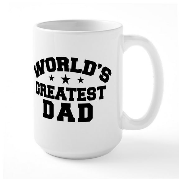 CafePress - World's Greatest Dad Large Mug - 15 oz Ceramic Large White Novelty Mug