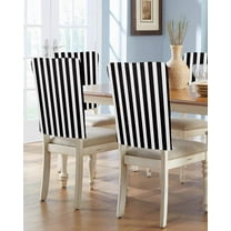 nqOlkjepod Black Striped Chair Covers Set of 8, Decorative Chair Back Cover, Modern Farmhouse Black White Stripes Dining Room Chair Slipcovers Removable Chair Protectors Covers for Party Banquet