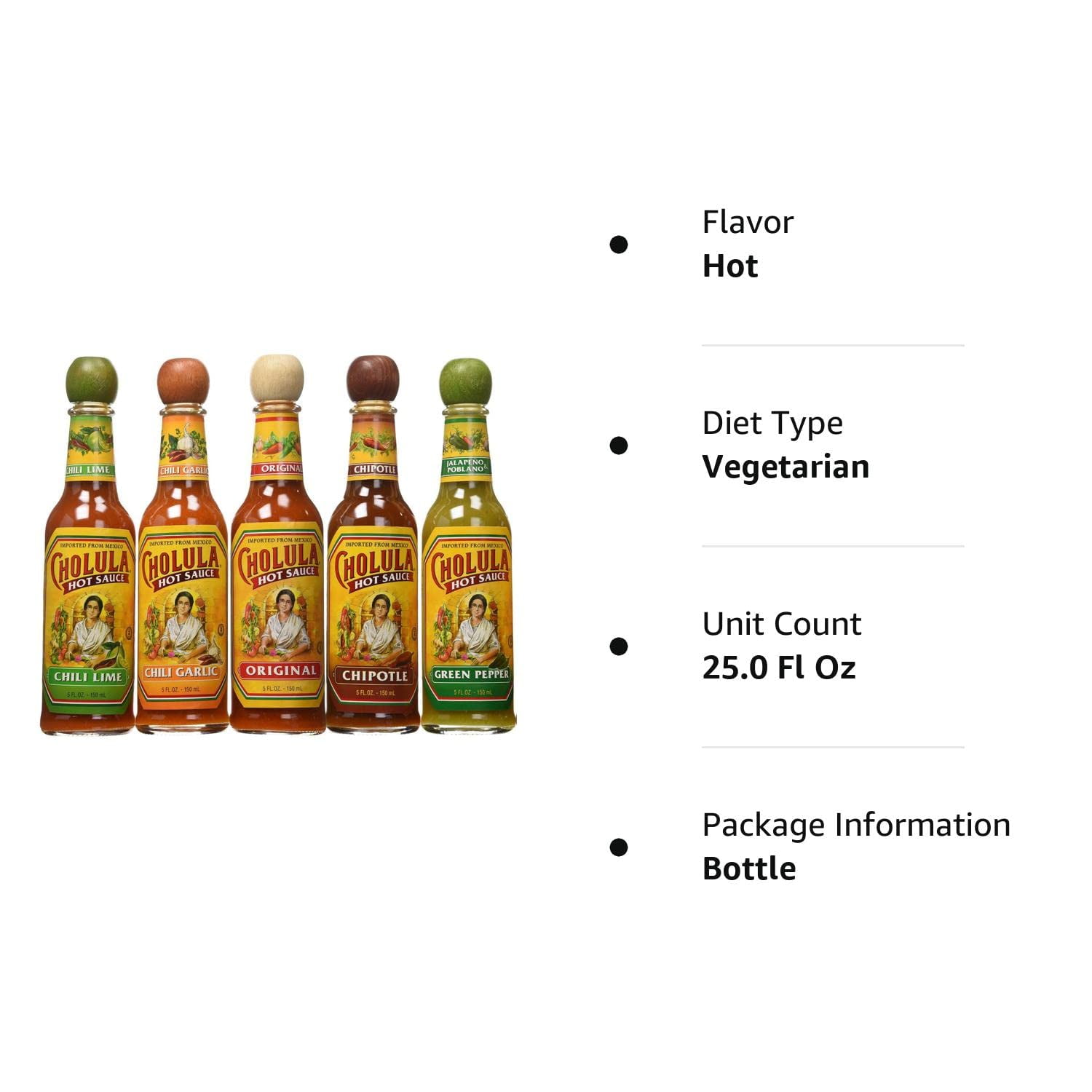 Cholula Hot Sauce Variety Pack - 5 Different Flavors