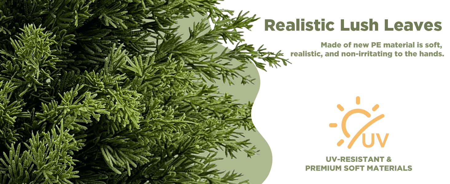 OLIVIVI Artificial Cedar Tree 2FT Outdoor Artificial Topiary Cedar Plants Fake Tree  for Home Decor Indoor  Fake Lifelike Potted Cypresses Tree 2 Pack