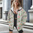 thumbnail image 3 of Renewold Rose Leaf Polka Dot Blue Women's Oversized Hoodie Tops Jacket Coat Hooded Cardigan Long Sleeve Sweatshirts Drop Shoulder Hoodie Sweaters Oversized Jacket Coat Loose Fit Clothes, XXL, 3 of 7