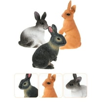 Worgeous 3pcs Realistic Bunny Model Toys Simulation Rabbit Figurines for Kids