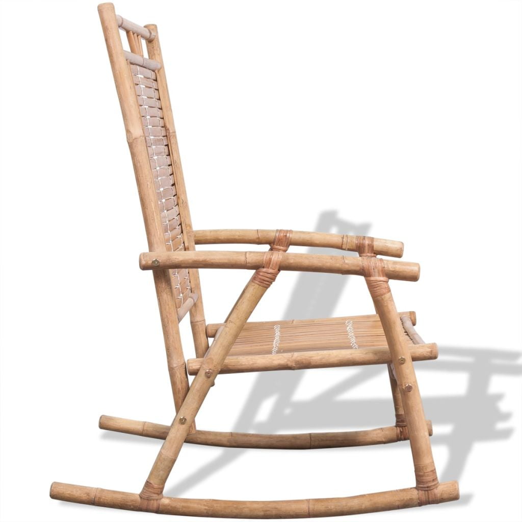 Kepooman Outdoor Patio Bamboo Rocking Chair for Porch Deck, Brown Kepooman Outdoor Patio Bamboo Rocking Chair for Porch Deck, Brown
