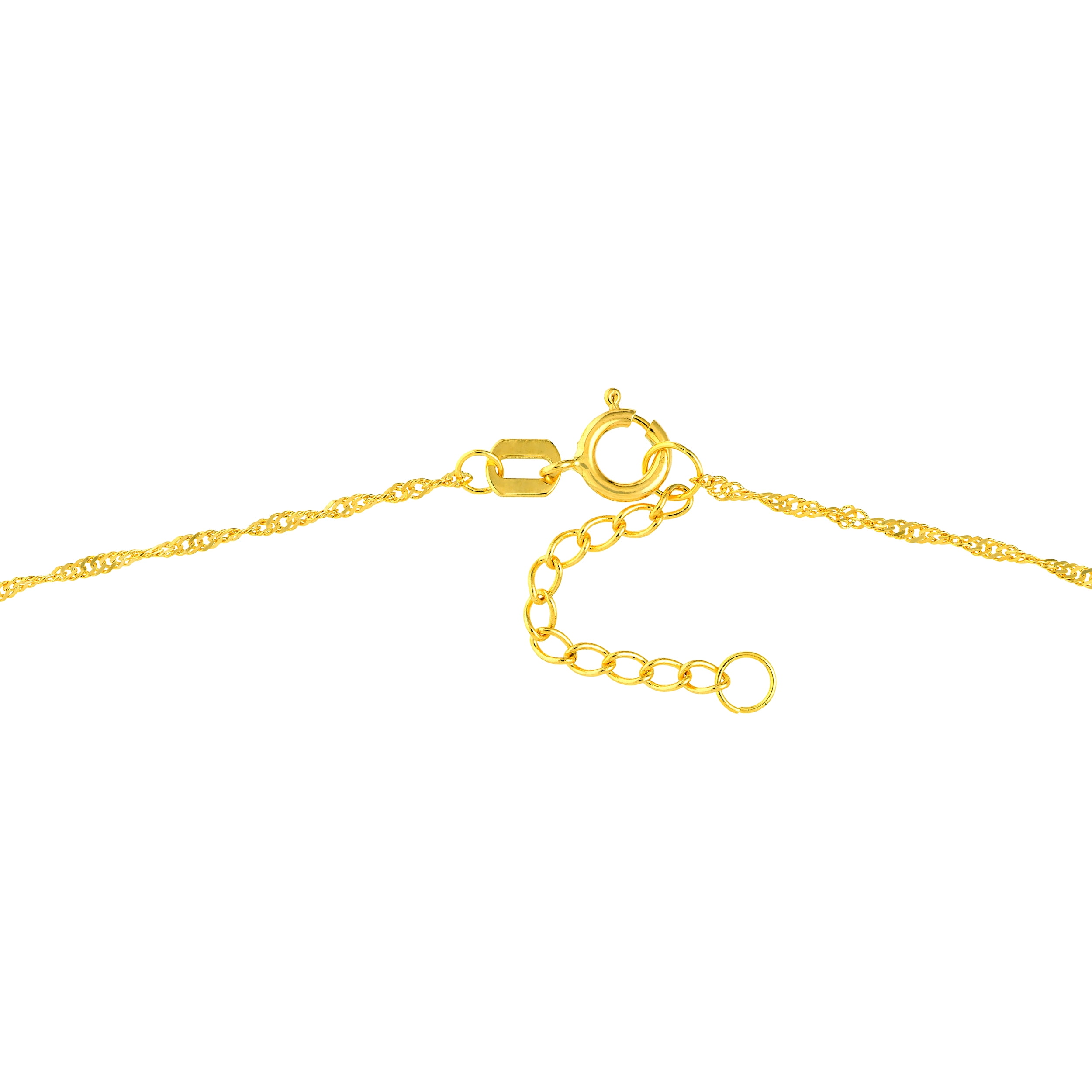 14kt Yellow Gold Women's Adjustable 9"- 10" Dolphin Station 20 Gauge Twist Singapore Anklet with Spring Ring Closure