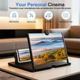 thumbnail image 2 of Mobile Phone Magnifier Screen, 3D HD Magnifying Projector Screen Enlarger for Movies, Videos and Gaming, Foldable Phone Stand with Screen Amplifier, Compatible with All Smartphones (Black, 10inch), 2 of 7