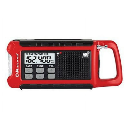 Midland - Weather Alert Radio - Red, Black