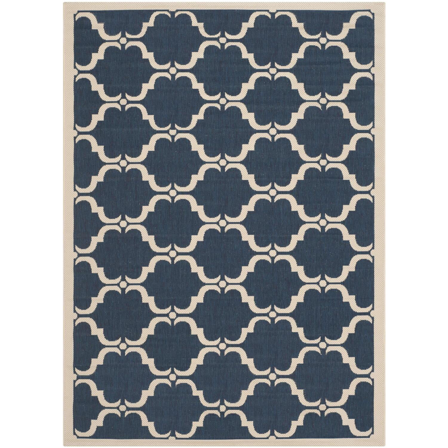 Safavieh Courtyard Navy Indoor Outdoor Rug 5'3" x 7'7"