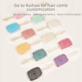 thumbnail image 3 of Peine de masaje hueco de malla dorada transparente con destellos para cabello sin nudos, peine de forma esponjosa de doble uso seco y húmedo, 3 of 6