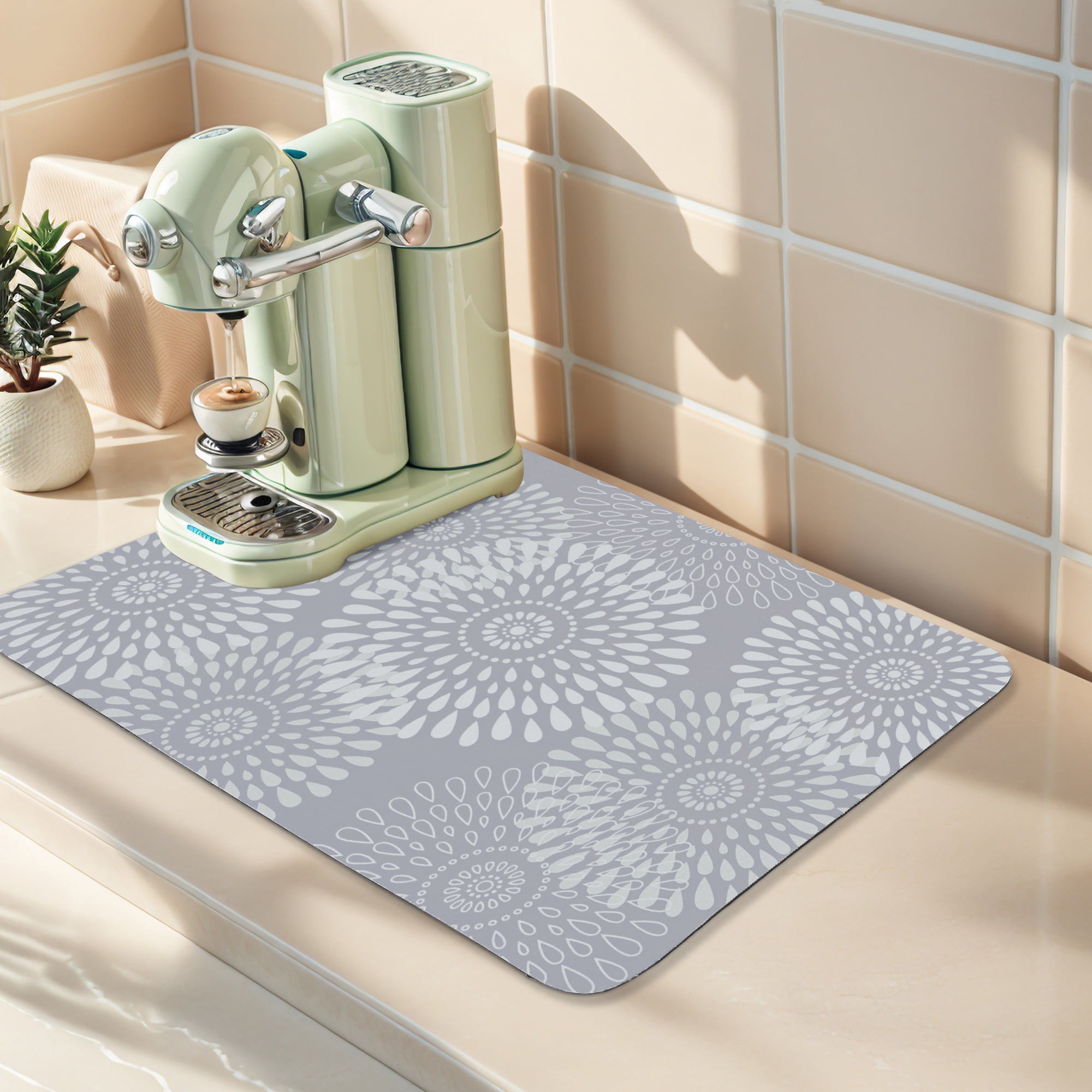 Unique Bargains Quick Dry Dish Drying Mats for Home Light Brown 15.7*11.8 inch