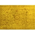 thumbnail image 1 of Ahgly Company Machine Washable Indoor Rectangle Abstract Yellow Contemporary Area Rugs, 2' x 4', 1 of 4