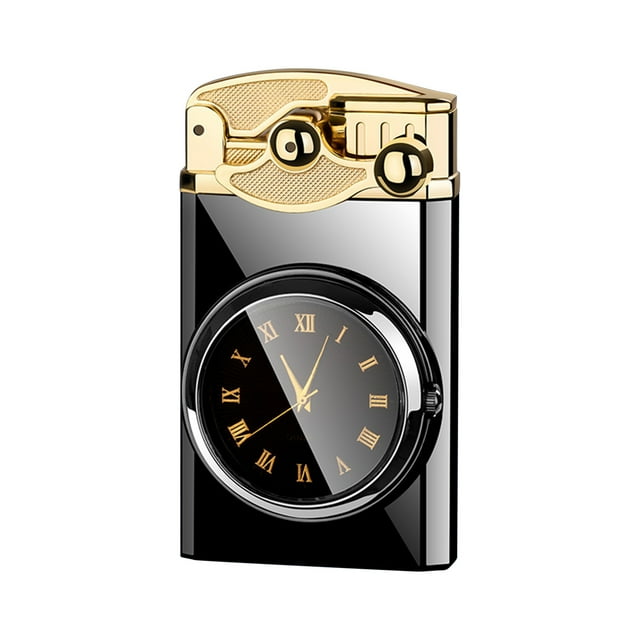 1.57*2.76 Inch Watch Rocker Double Direct Charge Lighter Inflatable Gift, Windproof Flameless Lighter, Pocket Metal Lighter, Incense, Camping
