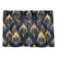 thumbnail image 7 of Yayeee Kitchen Curtains Tier Pair Light Filtering 27"x36" Rod Pocket Short Cafe Window Panel, Blue Peacock Feathers Pattern, 7 of 7