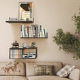 thumbnail image 7 of Bathroom Floating Shelves Wall Mounted Shelves, Rustic Wood Bathroom Shelves Over Toilet with Wire Storage Basket and Towel Bar for Bathroom, Kitchen, Bedroom-16.5Inch, 7 of 7