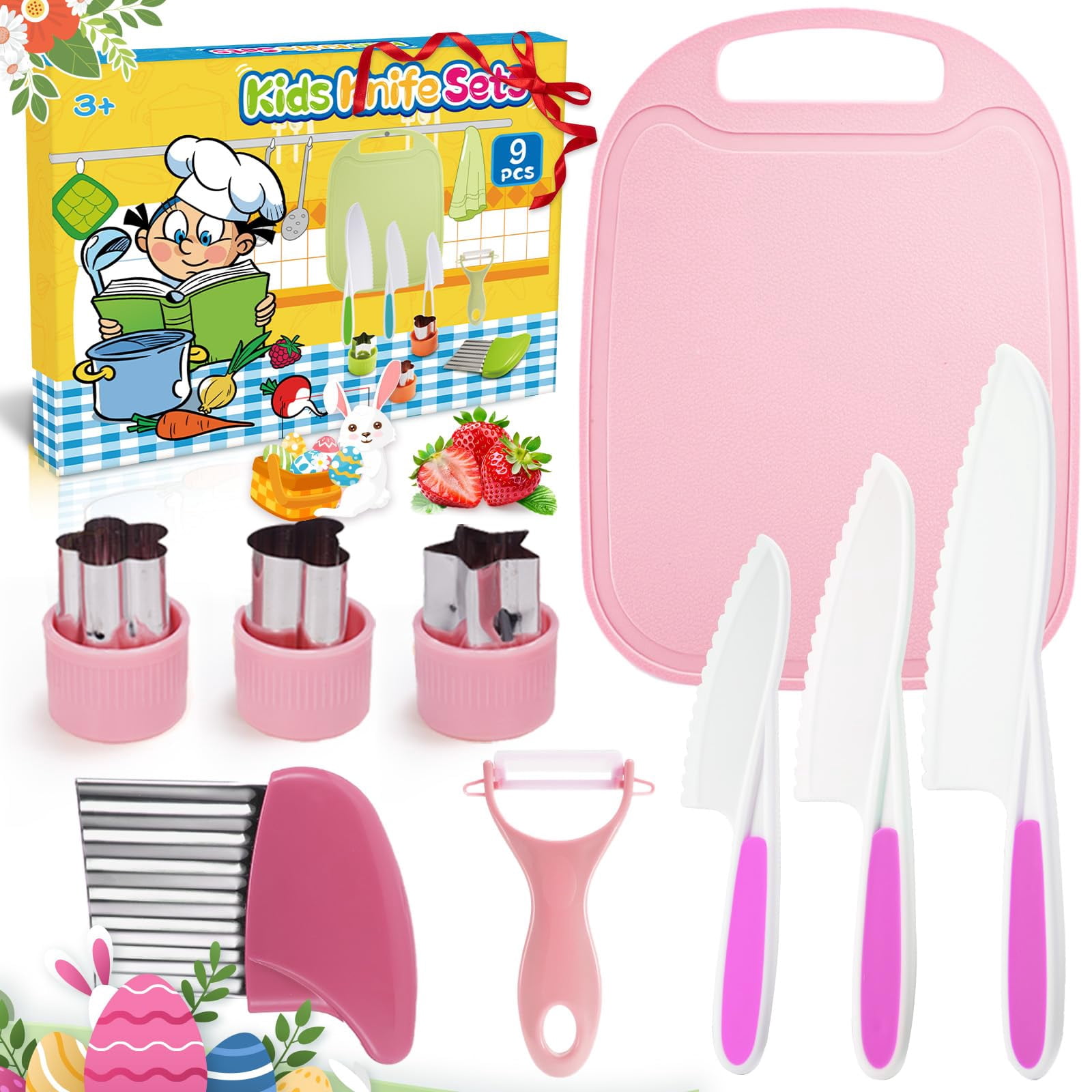 13PCS Toddler Kitchen Knife Set Kids Knife Set for Real Cooking with Storage CaseMontessori Kitchen Tools for ToddlersCooking SetMontessori Toy Girl Birthday Gift