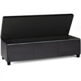 thumbnail image 3 of Simpli Home Avalon 54" Contemporary Faux Leather Storage Bench in Tanners Brown, 3 of 7