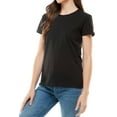 thumbnail image 2 of Women's Basic Solid Crew Neck T Shirt, XX-Large, Black, 2 of 7