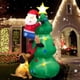 thumbnail image 1 of Árbol de Navidad inflable Danxilu de 6 pies con Papá Noel perseguido por un perro, 1 of 7