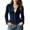 Blue, variant on Women's Stand Collar Faux Leather Jacket Elegant Chic Casual Outerwear for Women Black XXL