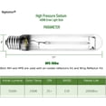 thumbnail image 3 of Vegelumax 400W HPS Super Grow Bombilla alto PAR espectro rojo y naranja mejorado CCT 2100K Ultra brillante 55 000 lúmenes Base E39 1 paquete, 3 of 5