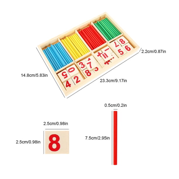 Juego De Juguetes Educativos De Madera Para Niños, Accesorios De Aprendizaje De Matemáticas Preescolares Para Bebés, Bloques De Madera