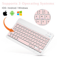 thumbnail image 3 of Ultra-Slim Bluetooth rechargeable Keyboard for Realme X7 Pro and all Bluetooth Enabled iPads, iPhones, Android Tablets, Smartphones, Windows pc - Flamingo Pink, 3 of 5