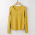 thumbnail image 5 of PIKADINGNIS Core-spun Knitted Sweaters Women New Spring V-neck Slim Pullovers Woman Solid Color Basic Bottoming Female Tops, 5 of 6