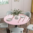 thumbnail image 5 of Pink Glowing Fluid Round Tablecloth for 36-44 Inch Tables, Fitted Table Cover with Elastic Edge, Romantic Modern Droplet Waterproof Outdoor Table Cloth Protector for Patio Garden Dinner Picnic, 5 of 9